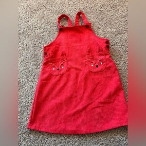 ❤️5 For $20❤️ Hot Pink Girls Corduroy Jumper with Fox’s on Pockets 

Size 6/8